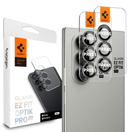 Folie de protectie Camera spate Spigen GlastR EZ FIT Pro HD pentru Samsung Galaxy Z Fold7 F966, Sticla Securizata, Set 2 bucati
