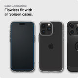 Folie de protectie Ecran Spigen Align Master pentru Apple iPhone 15 Pro, Sticla Securizata, Full Glue, Set 2 bucati, 2.5D