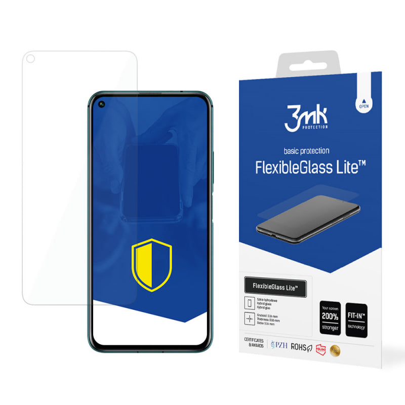 Folie de protectie Ecran 3MK FlexibleGlass Lite pentru Huawei nova 5T / Honor 20 / 20 Pro, Sticla Flexibila, Full Glue