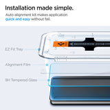 Folie de protectie Ecran Spigen EZ FIT pentru Samsung Galaxy S24 S921, Sticla Securizata, Full Glue, Set 2 bucati