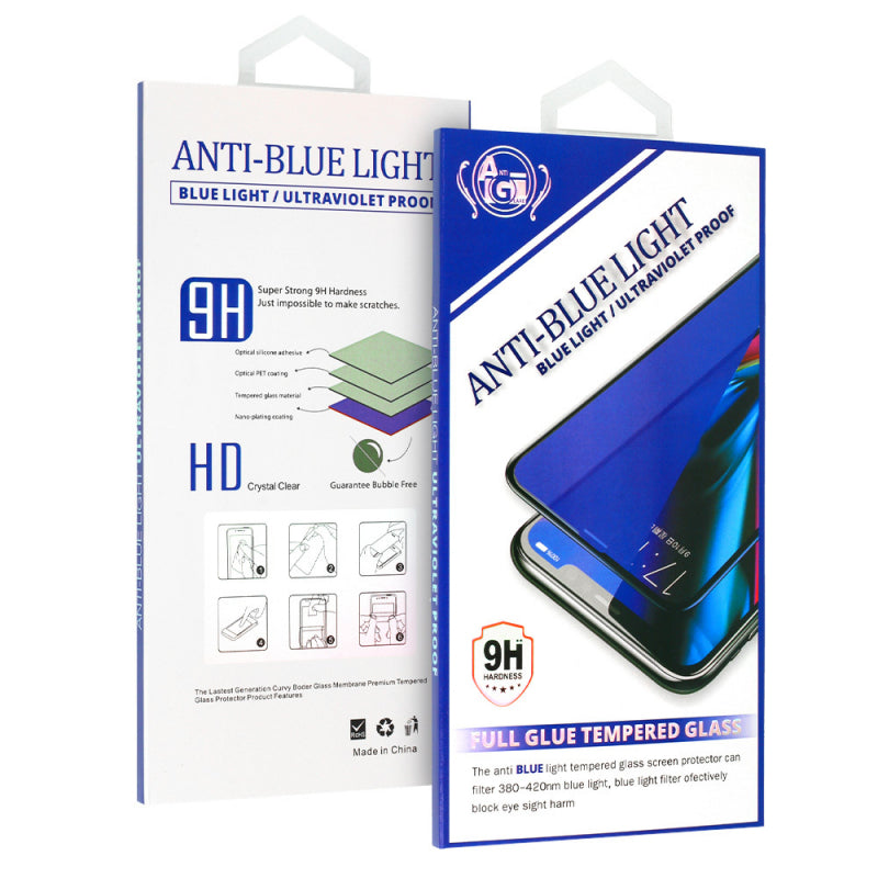 Folie de protectie Ecran Anti Blue Light OEM pentru Apple iPhone SE (2022) / SE (2020), Sticla Securizata, Full Glu