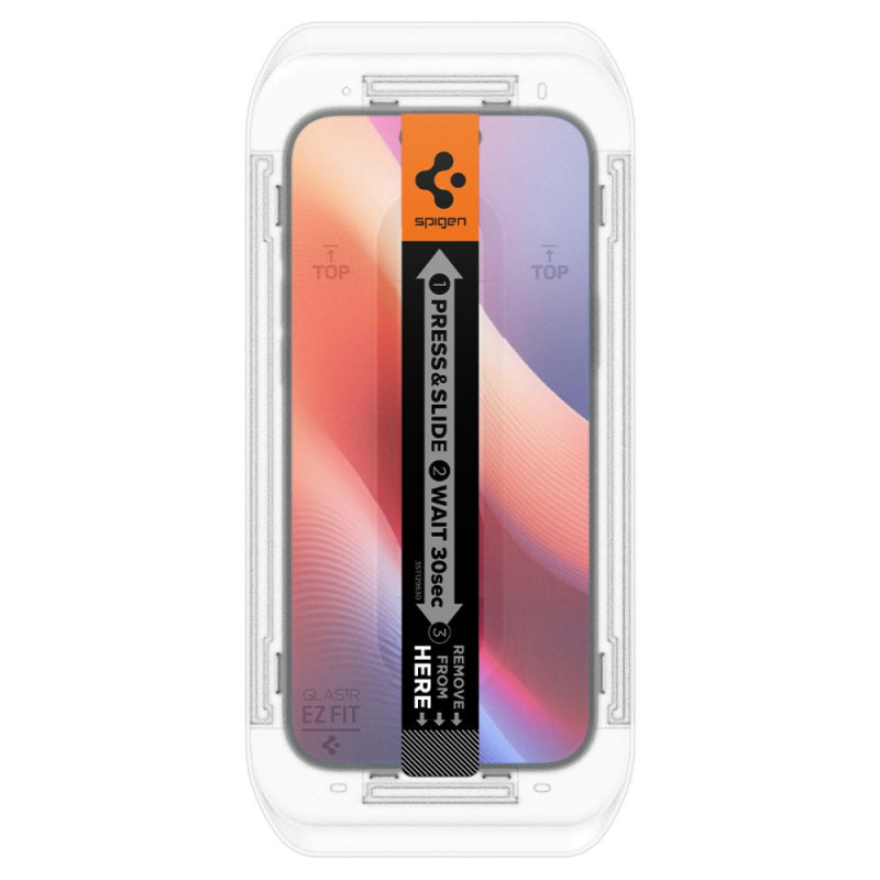 Folie de protectie Ecran Spigen EZ FIT pentru Apple iPhone 16 Pro Max, Sticla Securizata, Full Glue, Set 2 bucati AGL07907