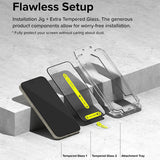 Folie de protectie Ecran Ringke Easy Slide pentru Apple iPhone 16 Pro Max, Sticla Securizata, Full Glue, Set 2 bucati