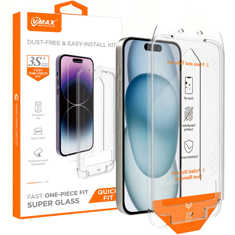 Folie de protectie Ecran Vmax pentru Apple iPhone 16 Plus, Sticla Securizata, Full Glue, 2.5D