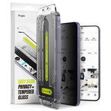 Folie de protectie Ecran Privacy Ringke Easy Slide pentru Samsung Galaxy S24+ S926, Sticla Securizata, Full Glue, Set 2 bucati