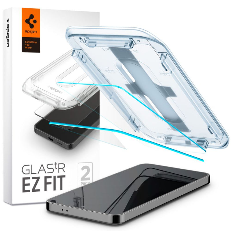 Folie de protectie Ecran Spigen EZ FIT pentru Samsung Galaxy S25+ S936 / S24+ S926, Sticla Securizata, Full Glue, Set 2 bucati