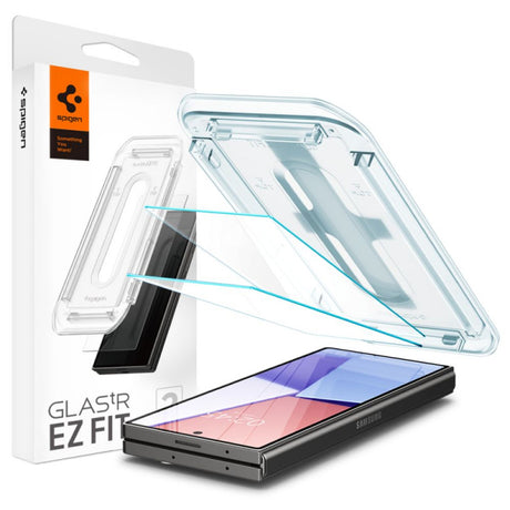 Folie de protectie Ecran Spigen EZ FIT pentru Samsung Galaxy Z Fold6 F956, Sticla Securizata, Full Glue, Set 2 bucati, 2.5D, Ecr