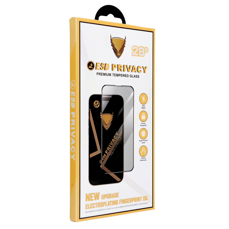 Folie de protectie Ecran Privacy ESD OG Premium pentru Xiaomi Redmi 12C / 10C, Sticla Securizata, Full Glue