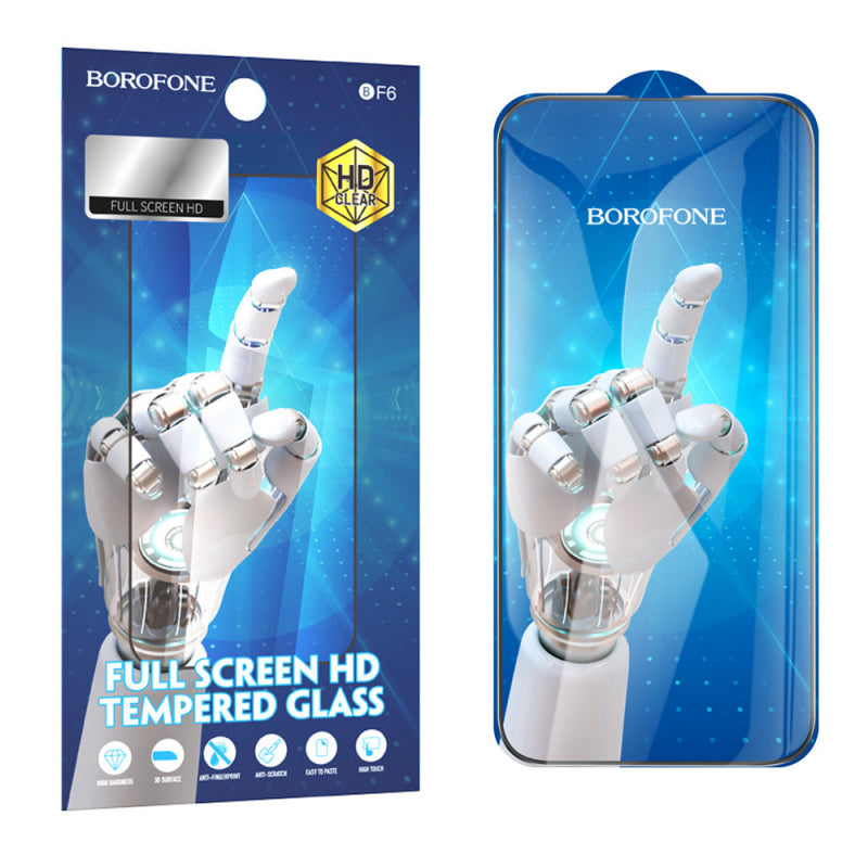 Folie de protectie Ecran Borofone BF6 Diamond Armor pentru Apple iPhone 14 Pro, Sticla Securizata, Full Glue, Set 10 bucati