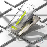Folie de protectie Ecran Ringke Easy Slide pentru Samsung Galaxy S24 Ultra S928, Sticla Securizata, Full Glue, Set 2 bucati