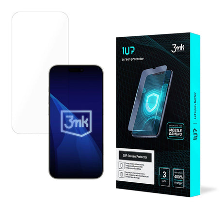 Folie de protectie Ecran 3MK 1UP pentru Apple iPhone 17, Sticla Securizata, Full Glue, Set 3 bucati