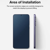 Folie de protectie Ecran Ringke Easy Slide pentru Samsung Galaxy S24 S921, Sticla Securizata, Full Glue, Set 2 bucati