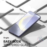 Folie de protectie Ecran Ringke Easy Slide pentru Samsung Galaxy S24 S921, Sticla Securizata, Full Glue, Set 2 bucati