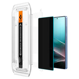 Folie de protectie Ecran Privacy Spigen EZ FIT pentru Samsung Galaxy S25 Ultra S938, Sticla Securizata, Full Glue, Set 2 bucati
