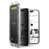 Folie de protectie Ecran Privacy Ringke Easy Slide pentru Apple iPhone 16 Pro Max, Sticla Securizata, Full Glue, Set 2 bucati