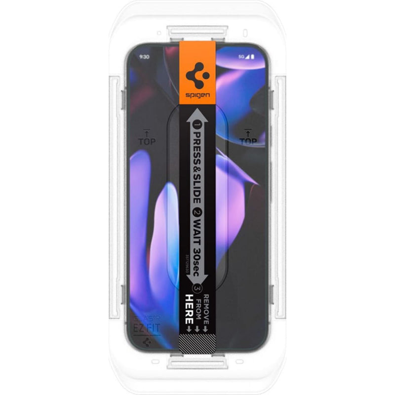 Folie de protectie Ecran Spigen EZ FIT pentru Google Pixel 9 Pro XL, Sticla Securizata, Full Glue, Set 2 bucati