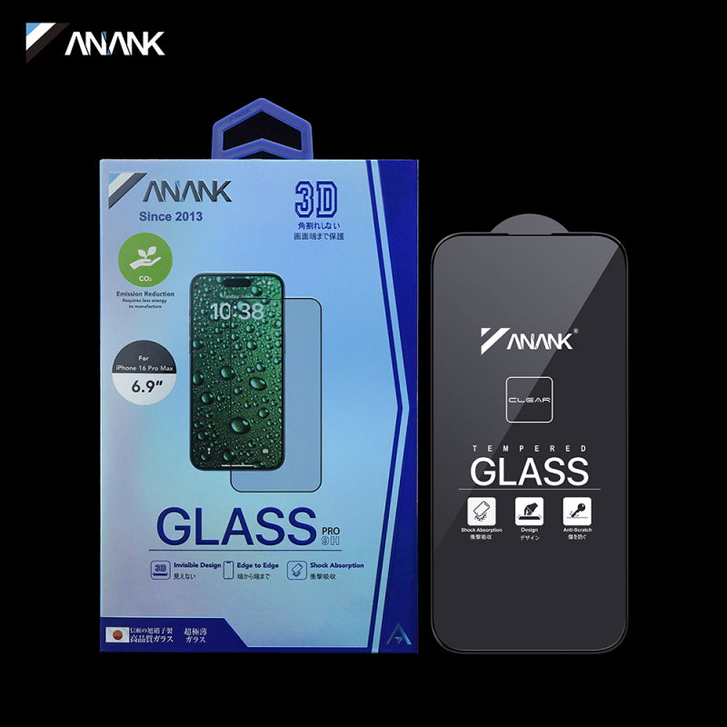 Folie de protectie Ecran Anank 3X Reinforced Invisible pentru Apple iPhone 16 Pro Max, Sticla securizata, Full Glue, 3D