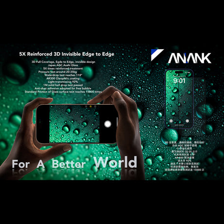 Folie de protectie Ecran Anank 5X Reinforced Invisible pentru Apple iPhone 17 Pro Max, Sticla Securizata, Full Glue, 3D