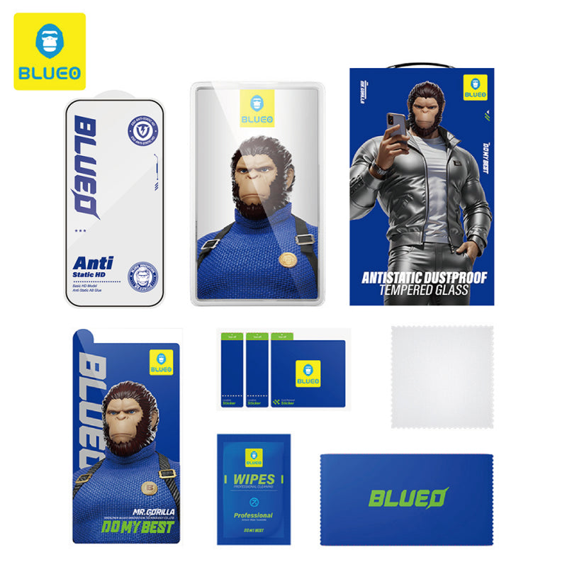 Folie de protectie Ecran Blueo Anti-Static HD pentru Apple iPhone 11 Pro / XS / X, Sticla securizata, Full Glu