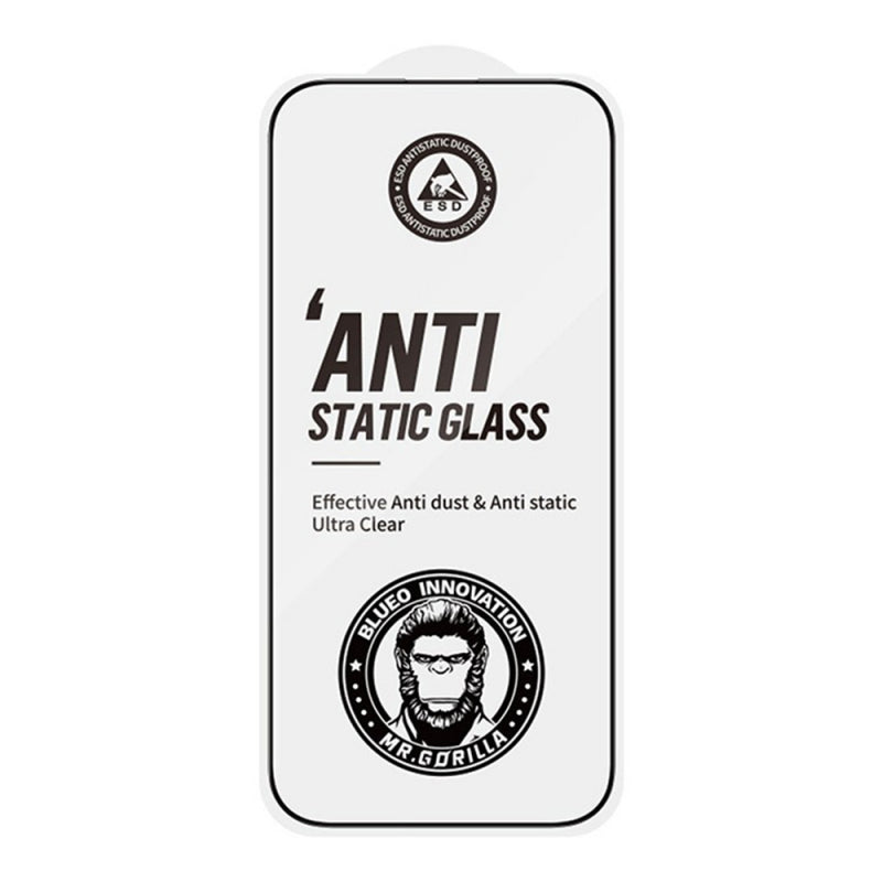 Folie de protectie Ecran Blueo Anti-Static HD pentru Apple iPhone 15 Pro, Sticla securizata, Full Glu