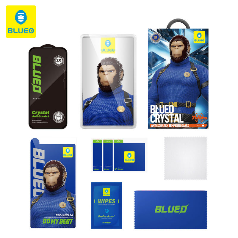 Folie de protectie Ecran Blueo Crystal Anti-Scratch pentru Apple iPhone 15 Pro Max, Sticla securizata, Full Glu