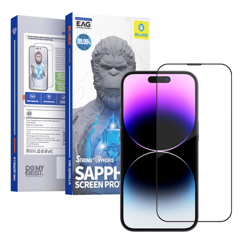 Folie de protectie Ecran Blueo Sapphire Applicator Pro pentru Apple iPhone 16 Pro, Sticla securizata, Full Glu