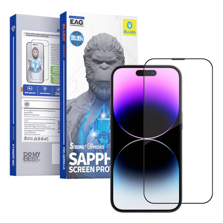 Folie de protectie Ecran Blueo Sapphire Applicator Pro pentru Apple iPhone 16 Pro, Sticla securizata, Full Glu