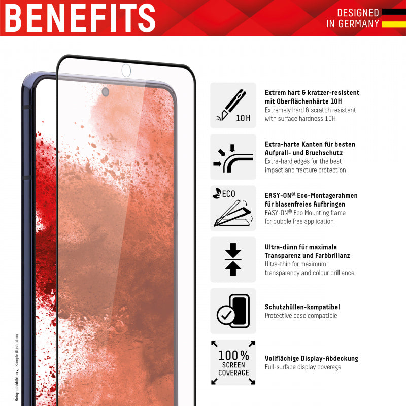 Folie de protectie Ecran Displex Real Glass pentru Samsung Galaxy S22+ 5G S906, Sticla Securizata, Full Glu