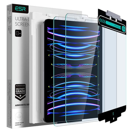 Folie de protectie Ecran ESR Armorite pentru Apple iPad Air (2022) / Pro 11 (2021) / Air (2020), Sticla securizata, Full Glue, S