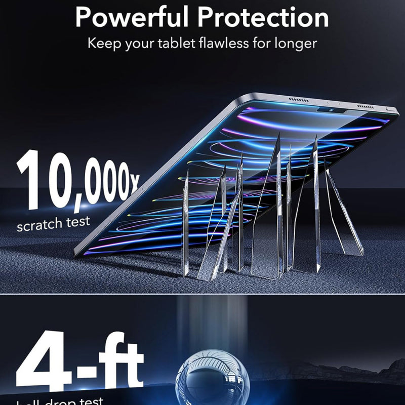 Folie de protectie Ecran ESR Armorite pentru Apple iPad Air (2022) / Pro 11 (2021) / Air (2020), Sticla securizata, Full Glue, S