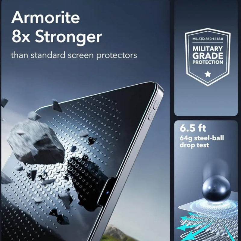 Folie de protectie Ecran ESR Armorite UltraFit pentru Apple iPad (2025) / (2022), Sticla Securizata, Full Glue