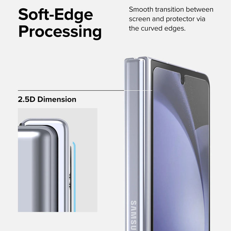 Folie de protectie Ecran Exterior Ringke Cover Display pentru Samsung Galaxy Z Fold5 F946, Sticla Securizata, Full Glue