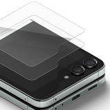 Folie de protectie Ecran Exterior Ringke pentru Samsung Galaxy Z Flip5 F731, Sticla securizata, Full Glue, Set 2 bucati