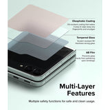 Folie de protectie Ecran Exterior Ringke pentru Samsung Galaxy Z Flip5 F731, Sticla securizata, Full Glue, Set 2 bucati