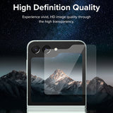 Folie de protectie Ecran Exterior Ringke pentru Samsung Galaxy Z Flip5 F731, Sticla securizata, Full Glue, Set 2 bucati