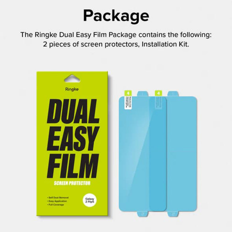 Folie de protectie Ecran Interior Ringke Dual Easy pentru Samsung Galaxy Z Flip5 F731, Plastic, Set 2 bucati