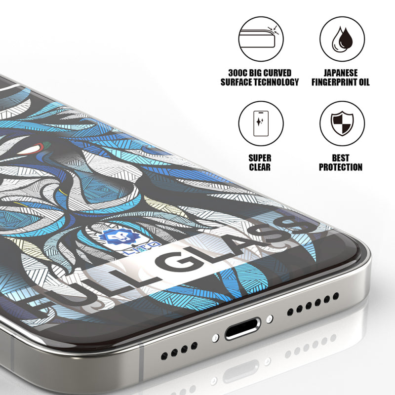 Folie de protectie Ecran Lito D+ Max 300C pentru Apple iPhone 15 Pro, Sticla securizata, Full Glue