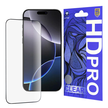 Folie de protectie Ecran Lito HD Pro Clear pentru Apple iPhone 16 Pro Max, Sticla securizata, Full Glu