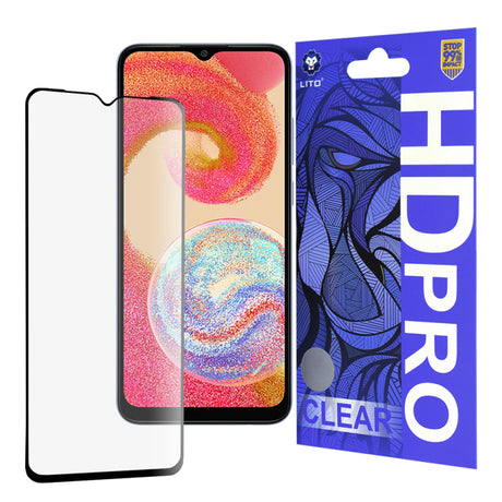 Folie de protectie Ecran Lito HD Pro Clear pentru Samsung Galaxy A04e A042 / M04 M045, Sticla Securizata, Full Glu