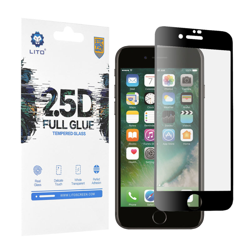 Folie de protectie Ecran Lito pentru Apple iPhone SE (2022) / SE (2020) / 8 / 7, Sticla securizata, Full Glue, 2.5D