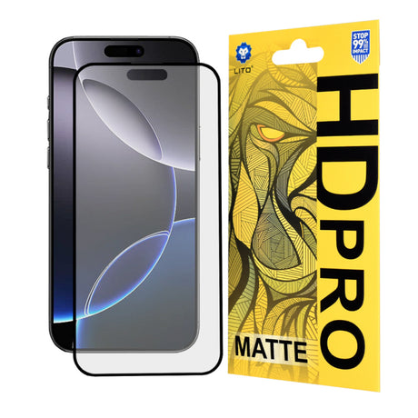 Folie de protectie Ecran Matte Lito HD Pro pentru Apple iPhone 16 Pro Max, Sticla securizata, Full Glu