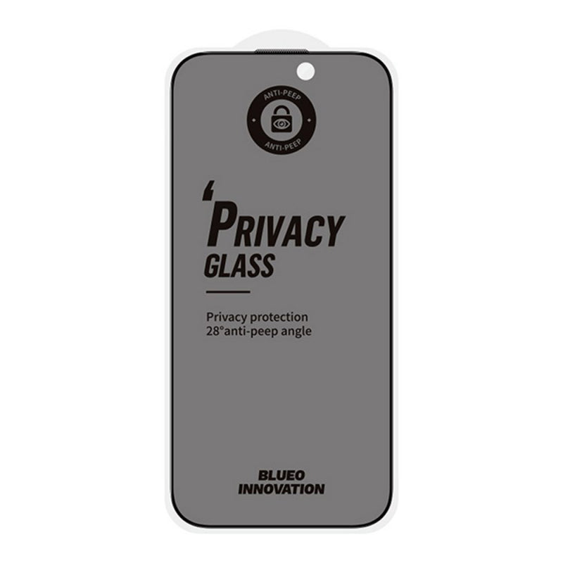 Folie de protectie Ecran Matte Privacy Blueo Anti-Peep pentru Apple iPhone 16 Pro Max, Sticla securizata, Full Glue