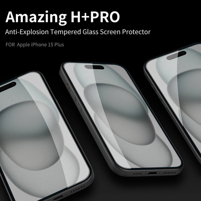 Folie de protectie Ecran Nillkin Amazing H pentru Apple iPhone 15 Plus, Sticla securizata, Full Glue
