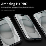 Folie de protectie Ecran Nillkin Amazing H pentru Apple iPhone 15 Plus, Sticla securizata, Full Glue