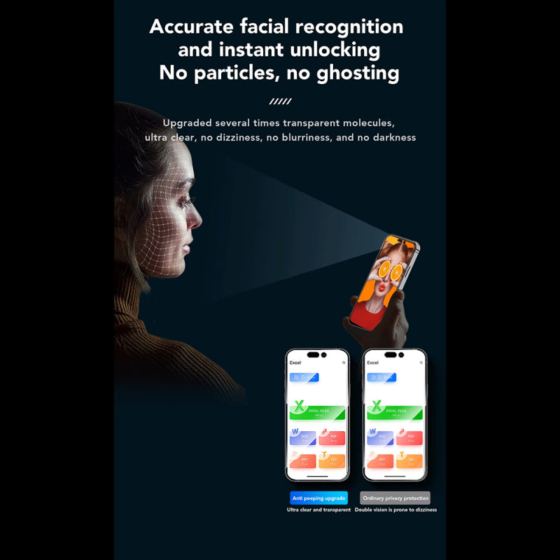 Folie de protectie Ecran Privacy Anank 3X Reinforced pentru Apple iPhone 14 Pro, Sticla securizata, Full Glue, 2.5D