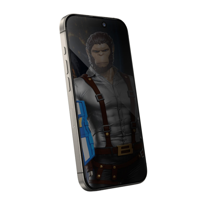 Folie de protectie Ecran Privacy Blueo Anti-Peep pentru Apple iPhone 15 Pro Max, Sticla securizata, Full Glue