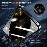 Folie de protectie Ecran Privacy Blueo Anti-Peep pentru Apple iPhone 15 Pro Max, Sticla securizata, Full Glue