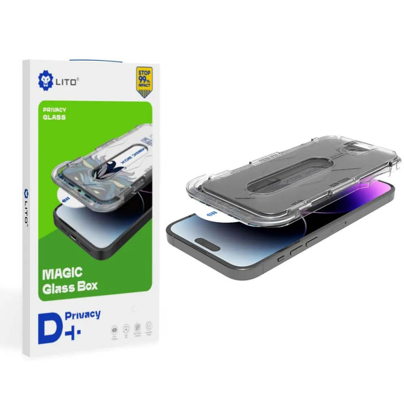 Folie de protectie Ecran Privacy Lito Magic Glass Box D+ Tools pentru Apple iPhone 11 Pro Max, Sticla securizata, Full Glue