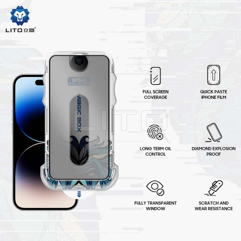 Folie de protectie Ecran Privacy Lito Magic Glass Box D+ Tools pentru Apple iPhone 11 Pro Max, Sticla securizata, Full Glue