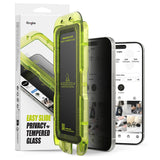 Folie de protectie Ecran Privacy Ringke Easy Slide pentru Apple iPhone 17, Sticla Securizata, Full Glue, Set 2 bucati